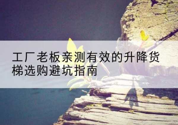 泉山升降货梯怎么选-工厂老板亲测有效的升降货梯选购避坑指南
